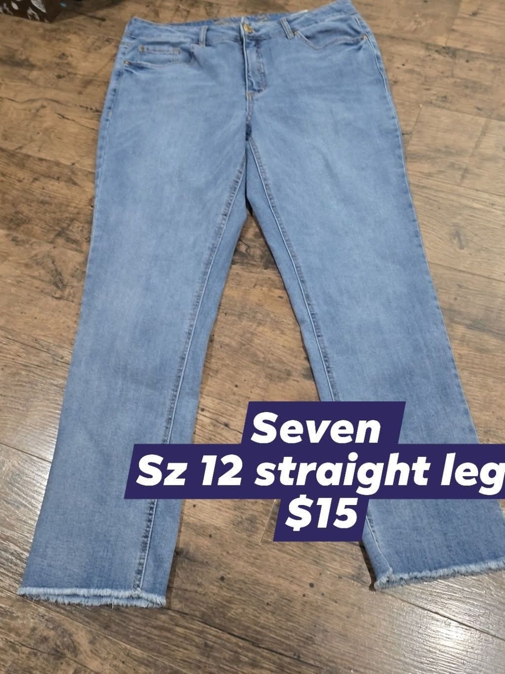Seven7 Women’s Light Blue Straight Leg Jeans Sz 12